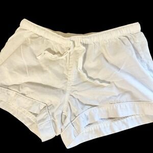 Victoria's Secret Womens White Cotton Sleep Shorts Size XS Drawstring Summer